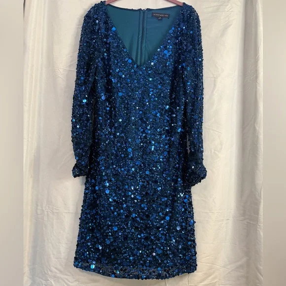 ✨ Aidan Mattox Blue Sequin Cocktail Dress ✨
Size: 14 - Picture 2 of 10